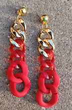 Load image into Gallery viewer, Chunky handmade acrylic chain clip on earrings Kargo Fresh
