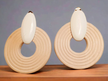 Load image into Gallery viewer, Chunky handmade wooden hoop  Clip On Earrings Kargo Fresh
