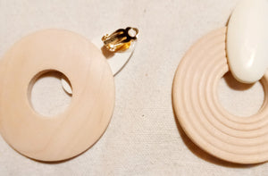 Chunky handmade wooden hoop  Clip On Earrings Kargo Fresh