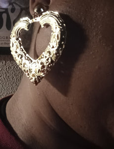 Chunky heart bamboo clip on hoops Kargo Fresh