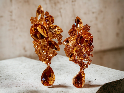 Chunky rhinestone cluster clip on earrings Kargo Fresh