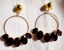 Load image into Gallery viewer, Chunky rhinestone hoop clip ons Kargo Fresh

