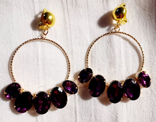 Chunky rhinestone hoop clip ons Kargo Fresh