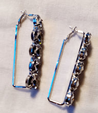 Load image into Gallery viewer, Chunky rhinestone square hoop earrings Kargo Fresh
