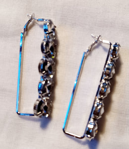 Chunky rhinestone square hoop earrings Kargo Fresh