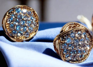 Chunky rhinestone stud clip on earrings Kargo Fresh