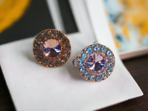 Chunky rhinestone stud clip on earrings Kargo Fresh