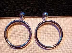 Chunky silver metal clip on hoop Earrings Kargo Fresh