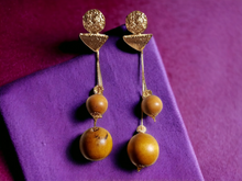 Load image into Gallery viewer, Chunky wooden ball and chain earrings Kargo Fresh
