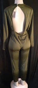 Classic Army Green Knit Jumpsuit Size L/XL Kargo Fresh