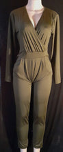 Load image into Gallery viewer, Classic Army Green Knit Jumpsuit Size L/XL Kargo Fresh
