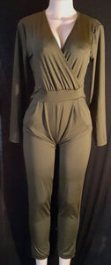 Classic Army Green Knit Jumpsuit Size L/XL Kargo Fresh