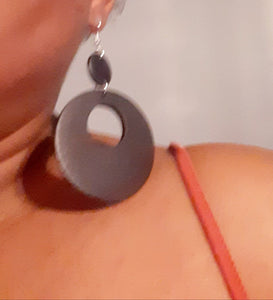 Classic Black Wooden Hoop Earrings Kargo Fresh