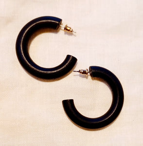 Classic Black Wooden Hoop Earrings Kargo Fresh