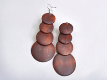 Load image into Gallery viewer, Classic Natural Wood Dangle Earrings Kargo Fresh
