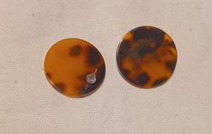 Classic Tortoise Acrylic Circle Stud Earrings Kargo Fresh