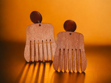 Load image into Gallery viewer, Classic Wooden Afro Pick Earrings Kargo Fresh
