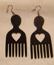 Load image into Gallery viewer, Classic Wooden Afro Pick Earrings Kargo Fresh
