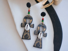 Load image into Gallery viewer, Classic Wooden Ankh Earrings Kargo Fresh
