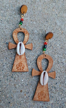 Load image into Gallery viewer, Classic Wooden Ankh Earrings Kargo Fresh
