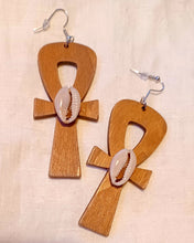 Load image into Gallery viewer, Classic Wooden Ankh Earrings Kargo Fresh
