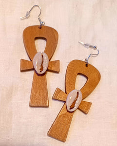 Classic Wooden Ankh Earrings Kargo Fresh