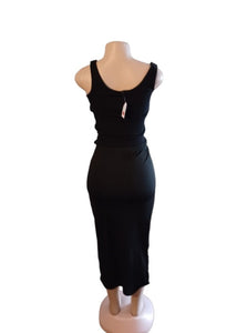 Classic black ribbed tank and maxi skirt new M Kargo Fresh