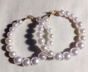 Classic faux pearl hoop earrings Kargo Fresh