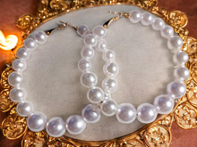 Load image into Gallery viewer, Classic faux pearl hoop earrings Kargo Fresh
