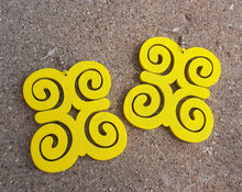 Load image into Gallery viewer, Classic wooden  Adinkra symbol Earrings Kargo Fresh
