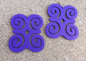 Classic wooden  Adinkra symbol Earrings Kargo Fresh