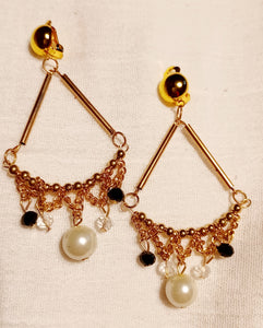 Classy Faux Pearl Clip on Dangle Earrings Kargo Fresh