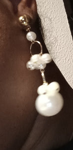 Classy Faux Pearl Clip on Dangle Earrings Kargo Fresh