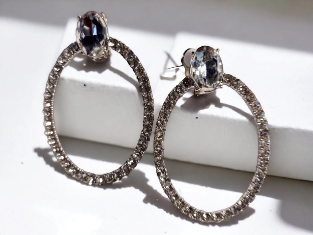 Classy clip on rhinestone hoops Kargo Fresh