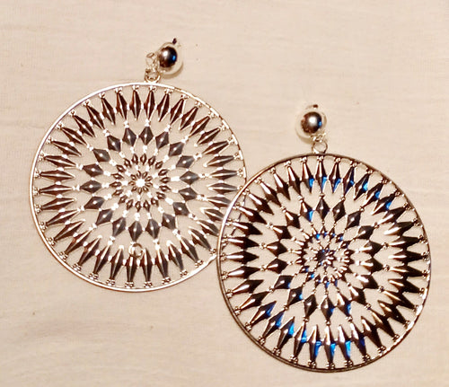 Clip On  Abstract Disc Dangle Earrings Kargo Fresh