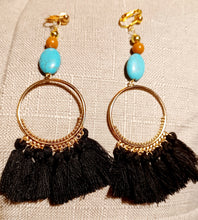 Load image into Gallery viewer, Clip On Boho Tassel Dangle Handmade Earrings Kargo Fresh
