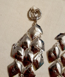 Clip On Brushed Metal Chandelier Design Earrings Kargo Fresh