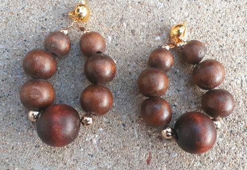 Clip On Chunky Handmade Wooden Hoop Earrings Kargo Fresh