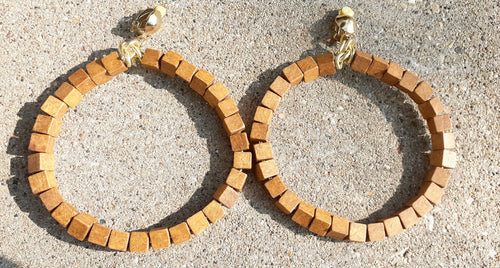 Clip On Chunky Handmade Wooden Hoop Earrings Kargo Fresh