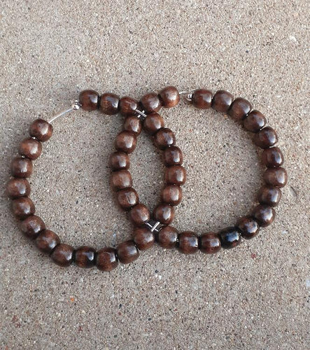 Clip On Chunky Wooden Hoop Earrings Kargo Fresh