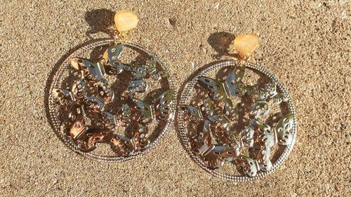 Clip On Extra Large Abstract  Butterfly Design Earrings Kargo Fresh