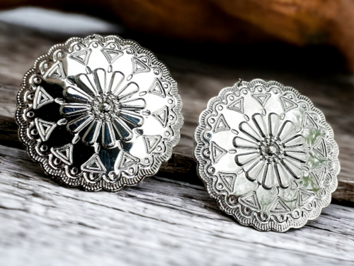 Clip On Extra Large Abstract Disc Dangle Earrings Kargo Fresh