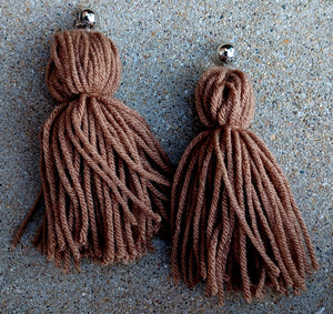 Clip On Extra Large Handmade Yarn Tassel Earrings Kargo Fresh