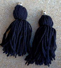 Load image into Gallery viewer, Clip On Extra Large Handmade Yarn Tassel Earrings Kargo Fresh
