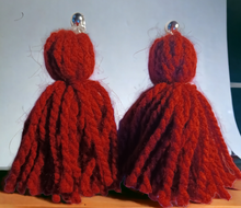 Load image into Gallery viewer, Clip On Extra Large Handmade Yarn Tassel Earrings Kargo Fresh
