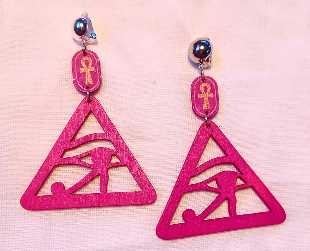 Clip On Eye of Horus Dangle Earrings Kargo Fresh