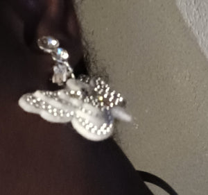 Clip On Felt and Rhinestone Butterfly Clip on  Earrings Kargo Fresh