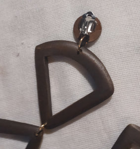 Clip On  Geometric Earrings handmade Kargo Fresh