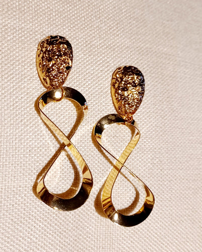 Clip On Gold Metal Infinity Design Earrings Kargo Fresh