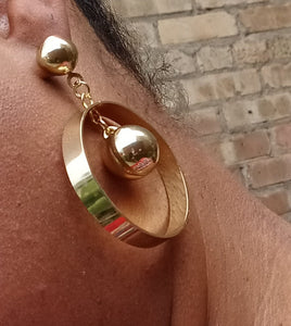 Clip On  Hoop Gold Metal Earrings gold Kargo Fresh